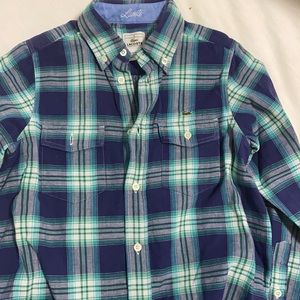 Boys button down plaid Lacoste shirt, perfect condition
